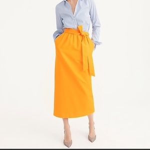 J.Crew Faille Tie Waist Silk Blend Skirt